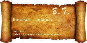 Bocskai Taddeus névjegykártya